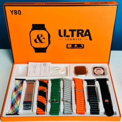 Y80 Ultra Smart Watch !! Free Delivery 🚚 ফ্রী ডেলিভারি: | ৮ টা Strap - কম্ব প্যাকেজ !! ওয়াটারপ্রুফ তো আছেই! আরও যা যা আছে